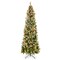 Best Choice Products Pre-Lit Pencil Christmas Tree, Pre-Decorated, Frosted w/ Flocked Tips, Lights, Base